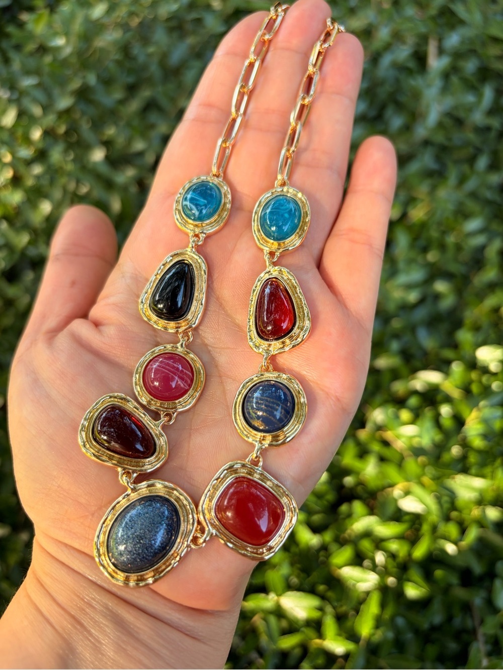 Stone Gold Multicolor Gemstone Pendant Necklace - Picture 4 of 5